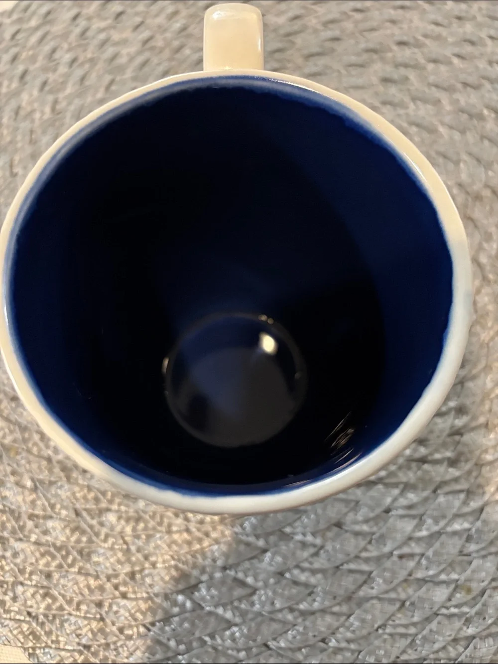 West Elm Blue and White Striped Ceramic Mug by Anthony Shapiro